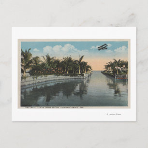 Cocoanut Grove, FL - Curtis James Anwesen Canal Postkarte