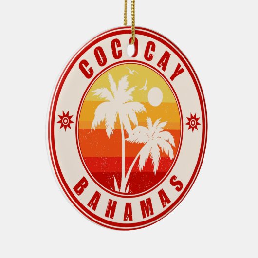CocoCay Bahamas Islands Retro Palm Tree Souvenirs Keramik Ornament (Rechts)
