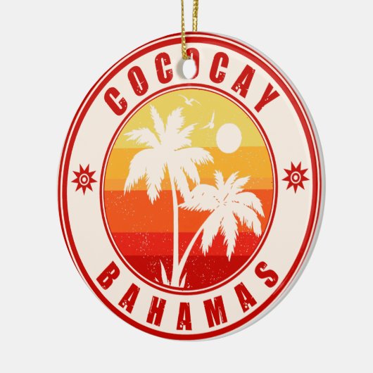 CocoCay Bahamas Islands Retro Palm Tree Souvenirs Keramik Ornament (Links)