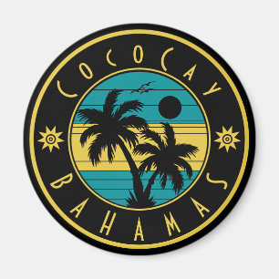 CocoCay Bahamas Islands Retro Palm Tree Souvenirs Magnet