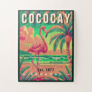 CocoCay Bahamas Retro Flamingo Souvenir 1950er Jah Puzzle