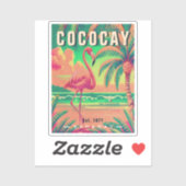 CocoCay Bahamas Retro Flamingo Souvenir 1950s Aufkleber (Blatt)