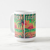 CocoCay Bahamas Retro Flamingo Souvenir 1950s Kaffeetasse (Vorderseite Links)