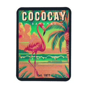 CocoCay Bahamas Retro Flamingo Souvenir 1950s Magnet