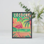 CocoCay Bahamas Retro Flamingo Souvenir 1950s Postkarte (Stehend Vorderseite)