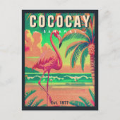 CocoCay Bahamas Retro Flamingo Souvenir 1950s Postkarte (Vorderseite)