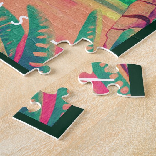 CocoCay Bahamas Retro Flamingo Souvenir 1950s Puzzle (Seite)