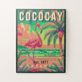CocoCay Bahamas Retro Flamingo Souvenir 1950s Puzzle (Vertikal)
