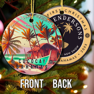 CocoCay Bahamas Retro-Reiseandenken 1950er Jahre Keramik Ornament