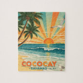 Cococay Bahamas Vintage Travel Puzzle (Vertikal)