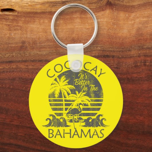 CocoCay Retro Bahamas Urlaub Bahamas Kreuzfahrt Schlüsselanhänger (Vorderseite)