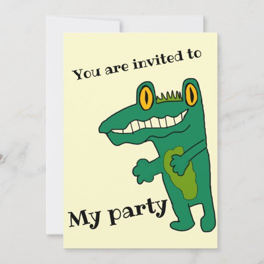 Cocodrilo Party Einladung (Vorderseite)