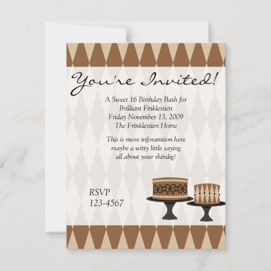 Cocolate Cakes Einladung (Vorderseite)