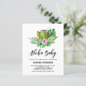 Coconut Aloha Kinderdusche Einladung (Stehend Vorderseite)