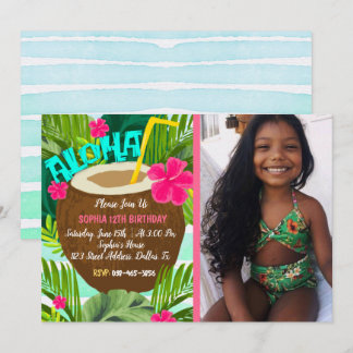 Coconut Aloha Tropical zum Geburtstag Einladung