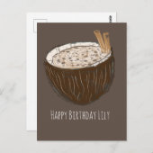 Coconut Art Happy Geburtstagskarte Postkarte (Vorne/Hinten)