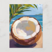 Coconut Beach Tropical Watercolor Postkarte (Vorderseite)