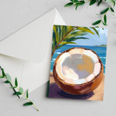 Coconut Beach Tropical Watercolor Postkarte
