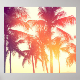 Coconut Beach: Vintage tropische Wärme. Poster