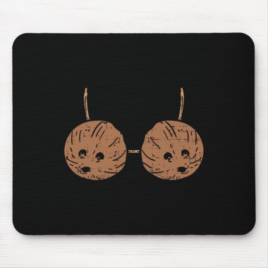 Coconut Bra Hawaiian Tiki Hula Party DIY Halloween Mousepad (Vorne)