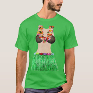 Coconut Bra Lei Blume Grasrock Cool Luau Teil T-Shirt