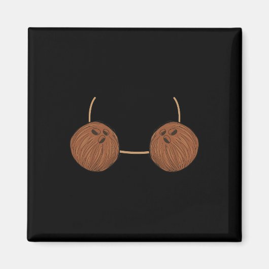 Coconut Brust Kostüm Niedlich leicht Essen Hallowe Magnet (Vorne)