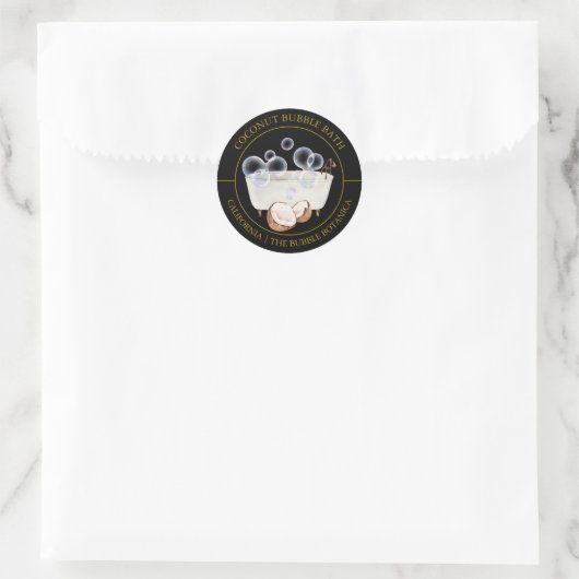 Coconut-Bubble-Marke Runder Aufkleber (Tasche)