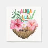 Coconut Cocktail Hawaiian Luau Tropisches Party Serviette (Vorderseite)