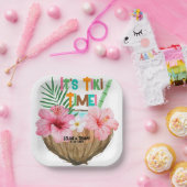 Coconut Cocktail Tropical Tiki Party Pappteller (Party)