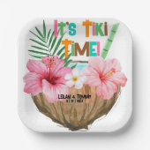 Coconut Cocktail Tropical Tiki Party Pappteller (Vorderseite)