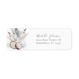 Coconut Coral & White Floral2 Rücksendeadresse