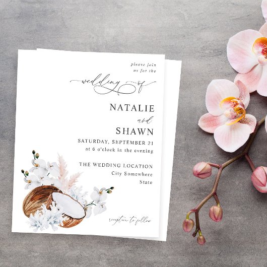 Coconut Coral & White Floral Wedding Budget