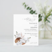 Coconut Coral & White Floral Wedding Budget (Stehend Vorderseite)