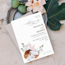 Coconut Coral & White Floral Wedding