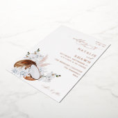 Coconut Coral & White Floral Wedding Folieneinladung (Gedreht)