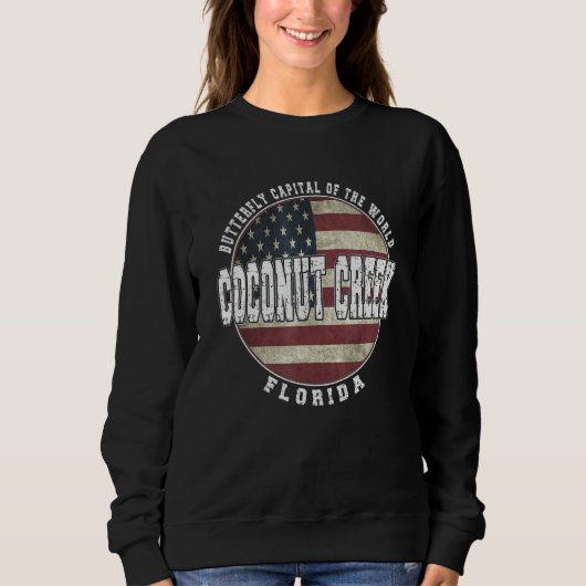 Coconut Creek Florida Vintage American flag Sweatshirt (Vorderseite)