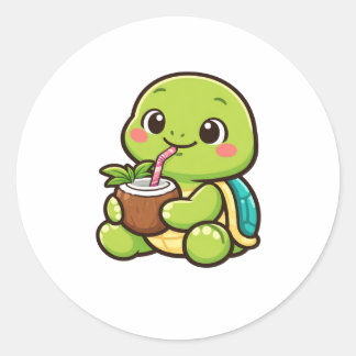 Coconut Drink Chill Runder Aufkleber