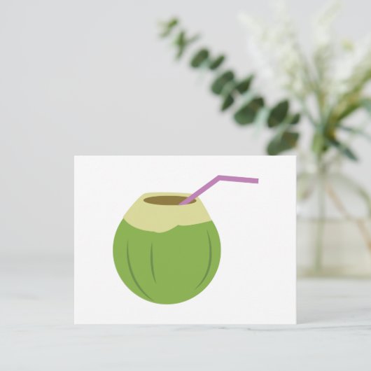 Coconut Drink Postkarte (Stehend Vorderseite)