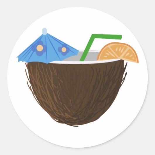 Coconut Drink Runder Aufkleber (Vorderseite)