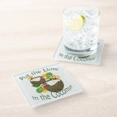 Coconut Drink Tiki Bar Glass Untersetzer (Schrägansicht)