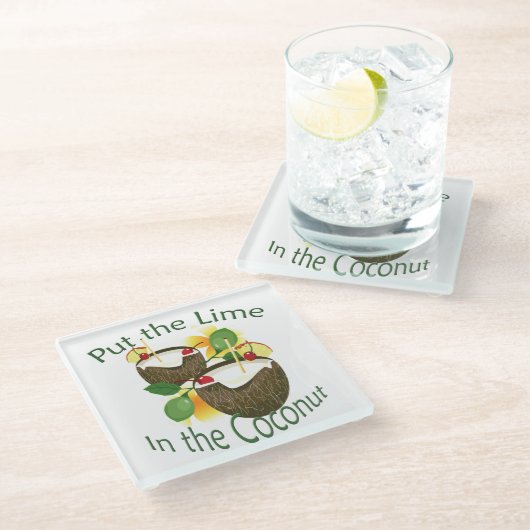 Coconut Drink Tiki Bar Glass Untersetzer (Schrägansicht)