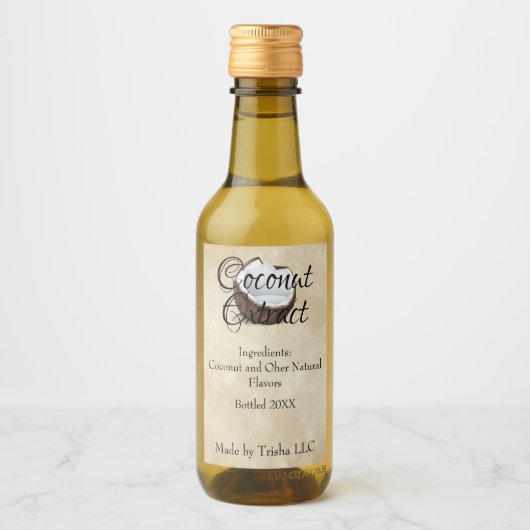 Coconut Extract Custom Label Weinetikett (Vorderseite)