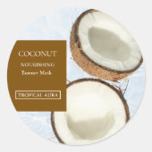 Coconut Facial Mask Label Runder Aufkleber (Vorderseite)
