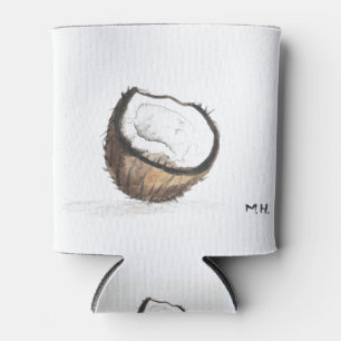 Coconut Frucht Aquarell tropische Wasserfarbe vega Dosenkühler