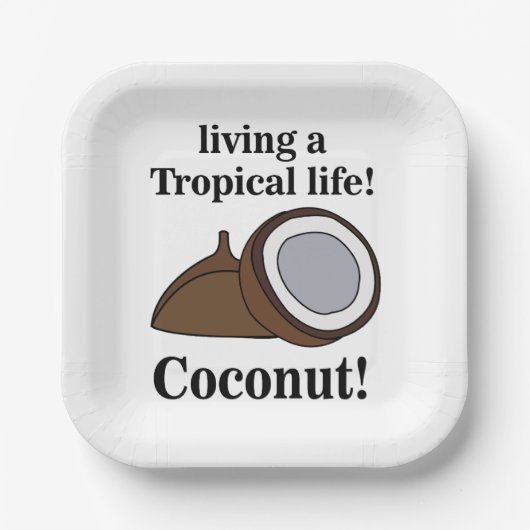 Coconut Fruit Tropical Summer Party Pappteller (Vorderseite)