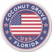 Coconut Grove Florida, Coconut Grove Aufkleber (Vorderseite)