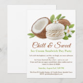 Coconut Ice Creme Sandwich Day Einladung (Vorne/Hinten)
