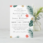 Coconut Leaf Hochzeitseinladung Einladung (Stehend Vorderseite)