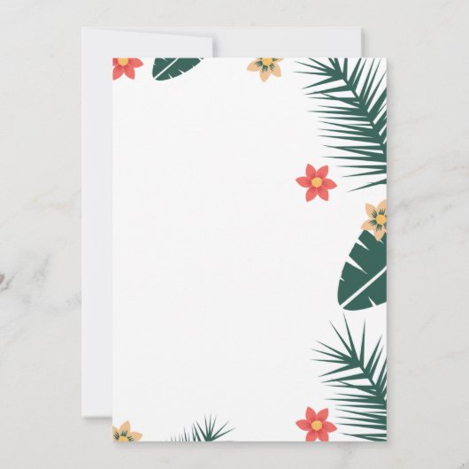 Coconut Leaf Hochzeitseinladung Einladung (Rückseite)