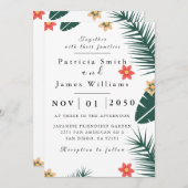 Coconut Leaf Hochzeitseinladung Einladung (Vorne/Hinten)